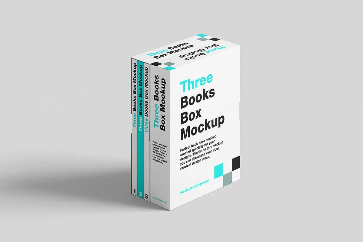 Free Three Books Box Mockup Preview 4