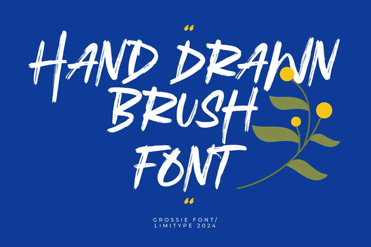 Grossie Hand Drawn Brush Font Preview 1