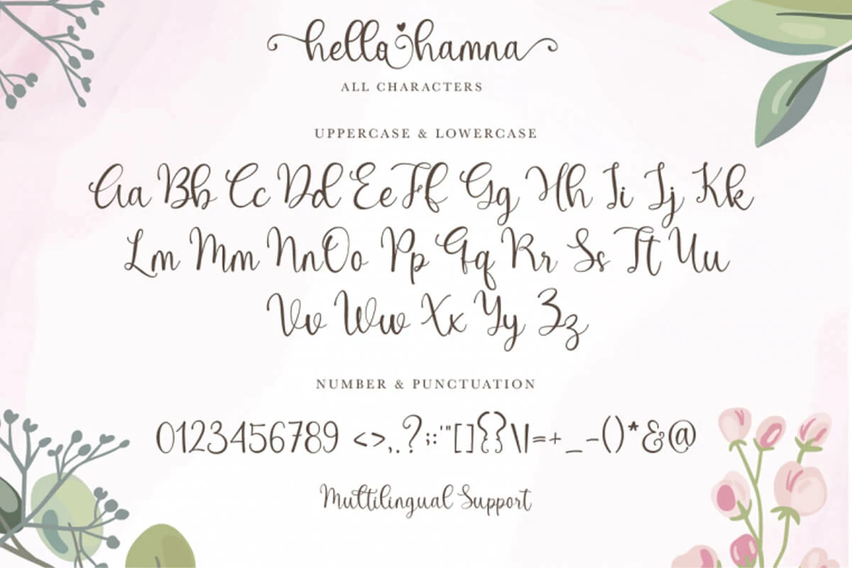 Hello Hamna Script Font Preview 4