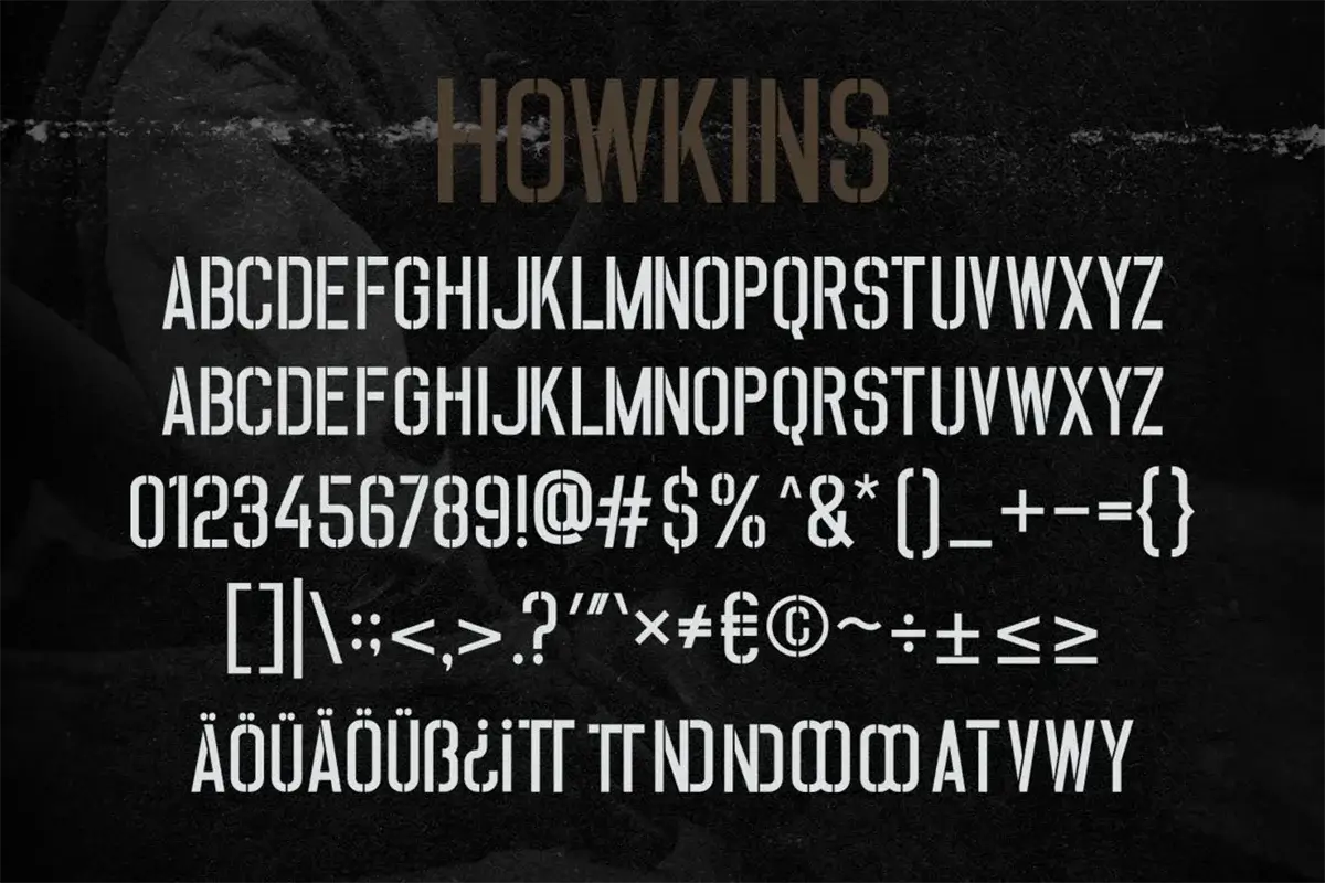 Howkins Stencil Font Preview 5