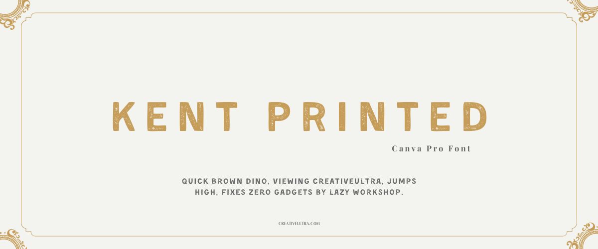 Kent Printed Font