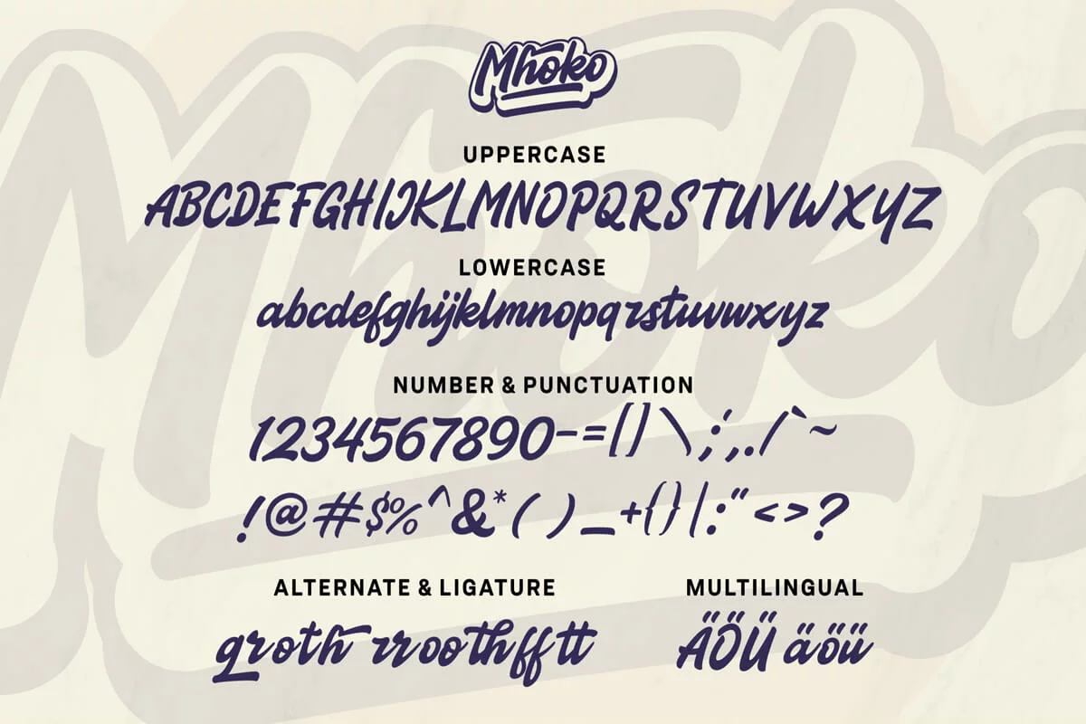 Mhoko Script Font Preview 4