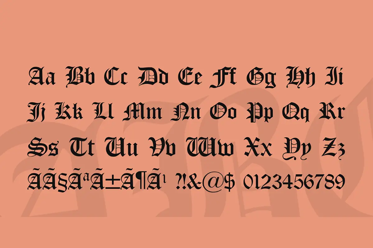 Old London Blackletter Font Family Preview 3