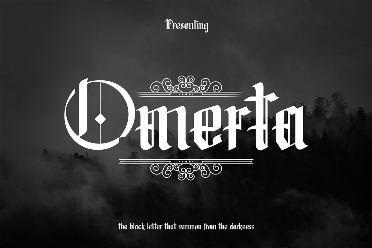 Omerta Blackletter Font Feature Image