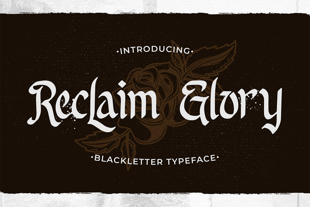 Reclaim Glory Blackletter Font Feature Image