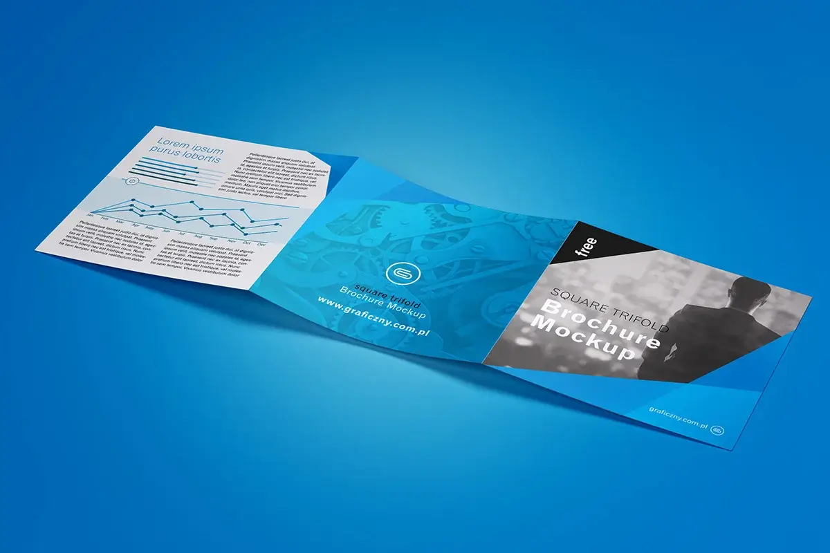 Trifold Square Brochure Mockup Preview 5