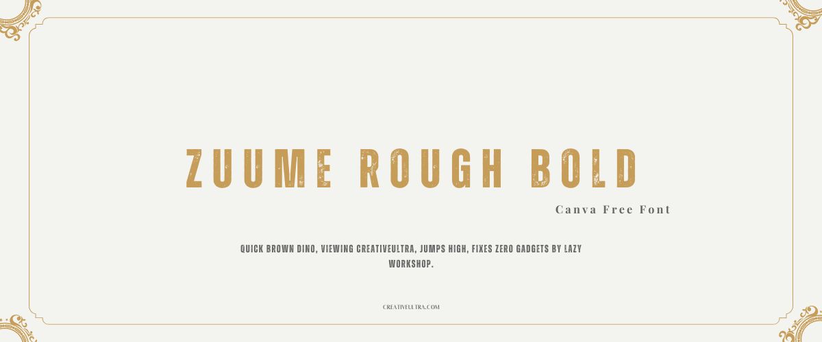 Zuume Rough Bold Font