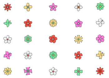 25 Free Colored Tropical Flower Icons