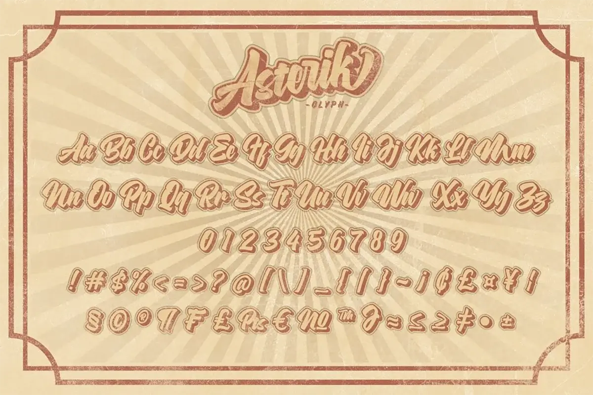 Asterik Script Font Preview 5