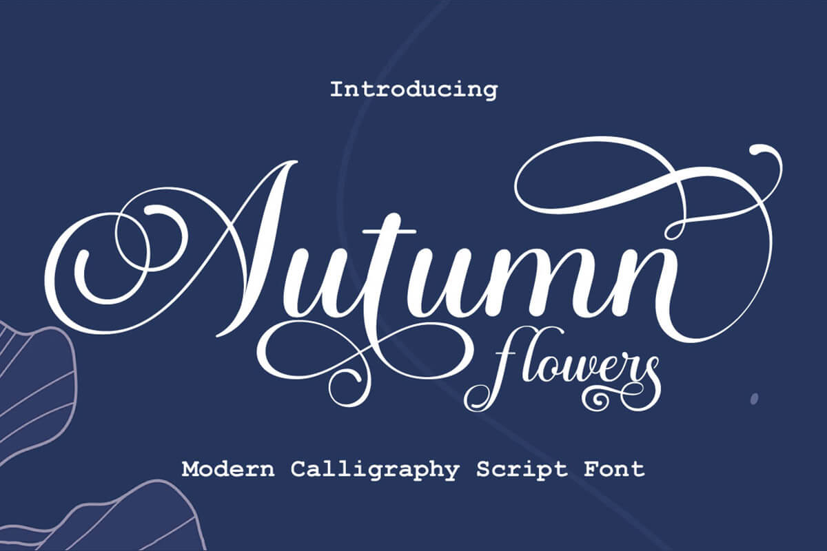 Autumn Flowers Calligraphy Font Feature Image