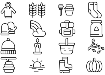 32 Autumn Line Icons