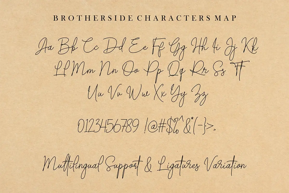Brotherside Signature Font Preview 6