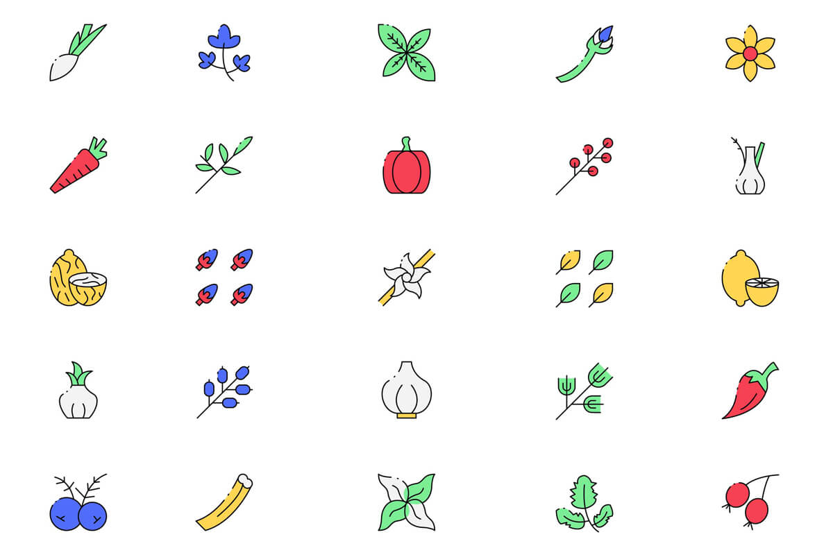 Free Colored Condiments Icons