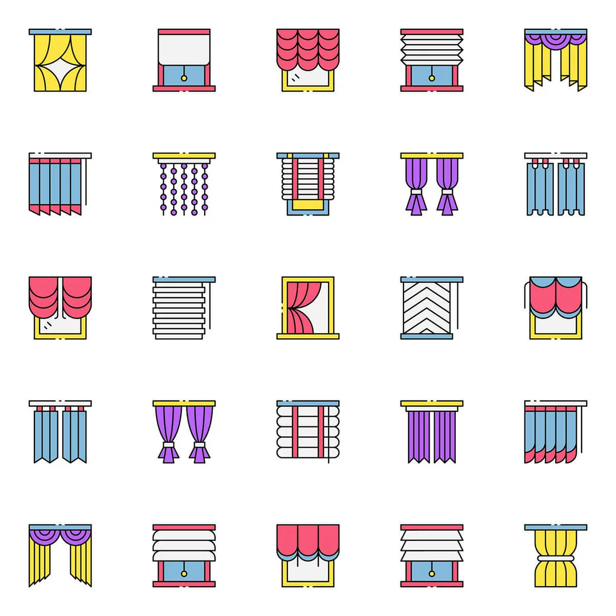Free Colored Draperies Icons Preview