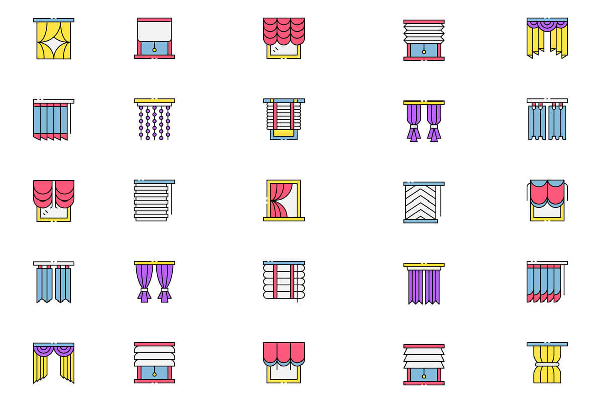 Free Colored Draperies Icons