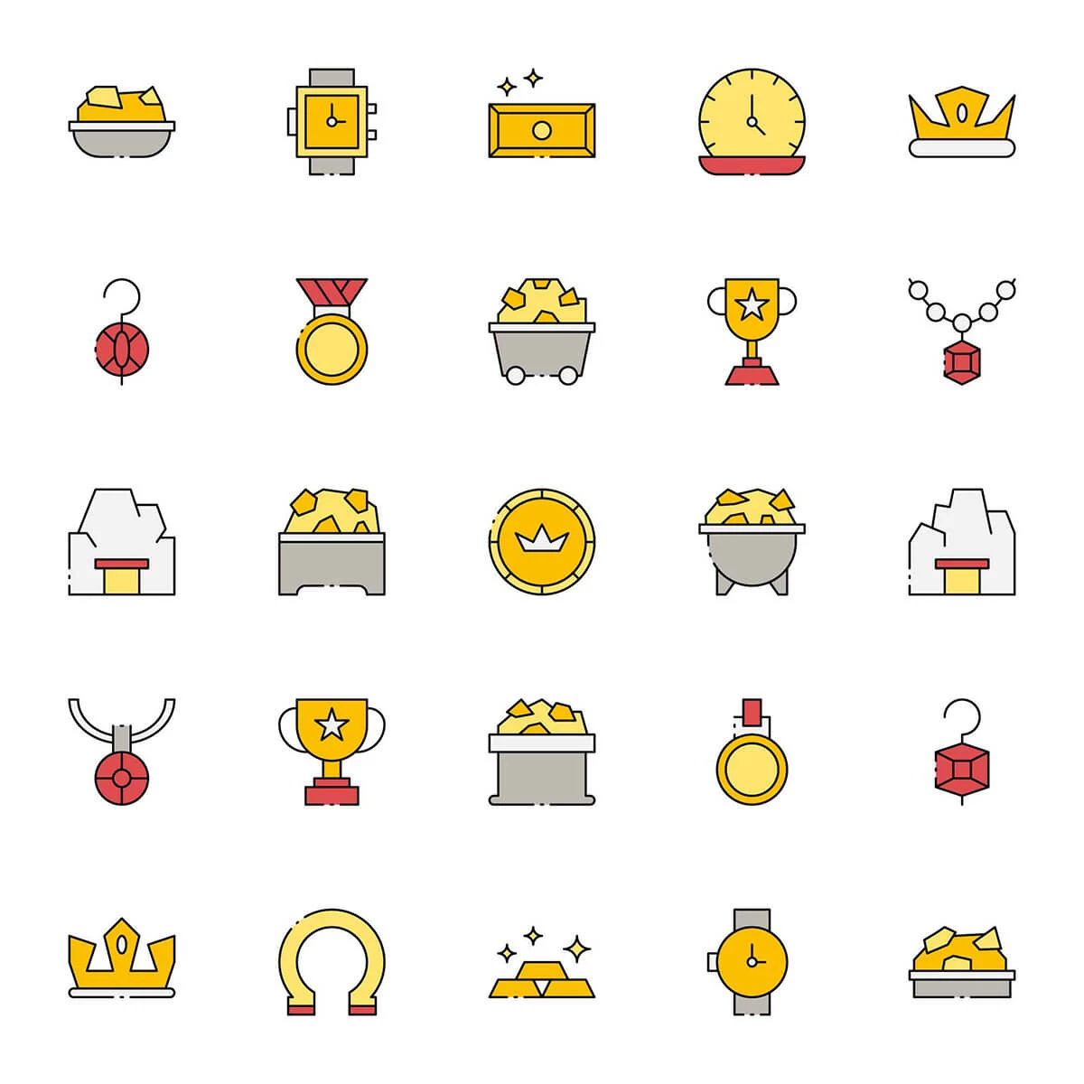 Free Colored Gold Icons Preview