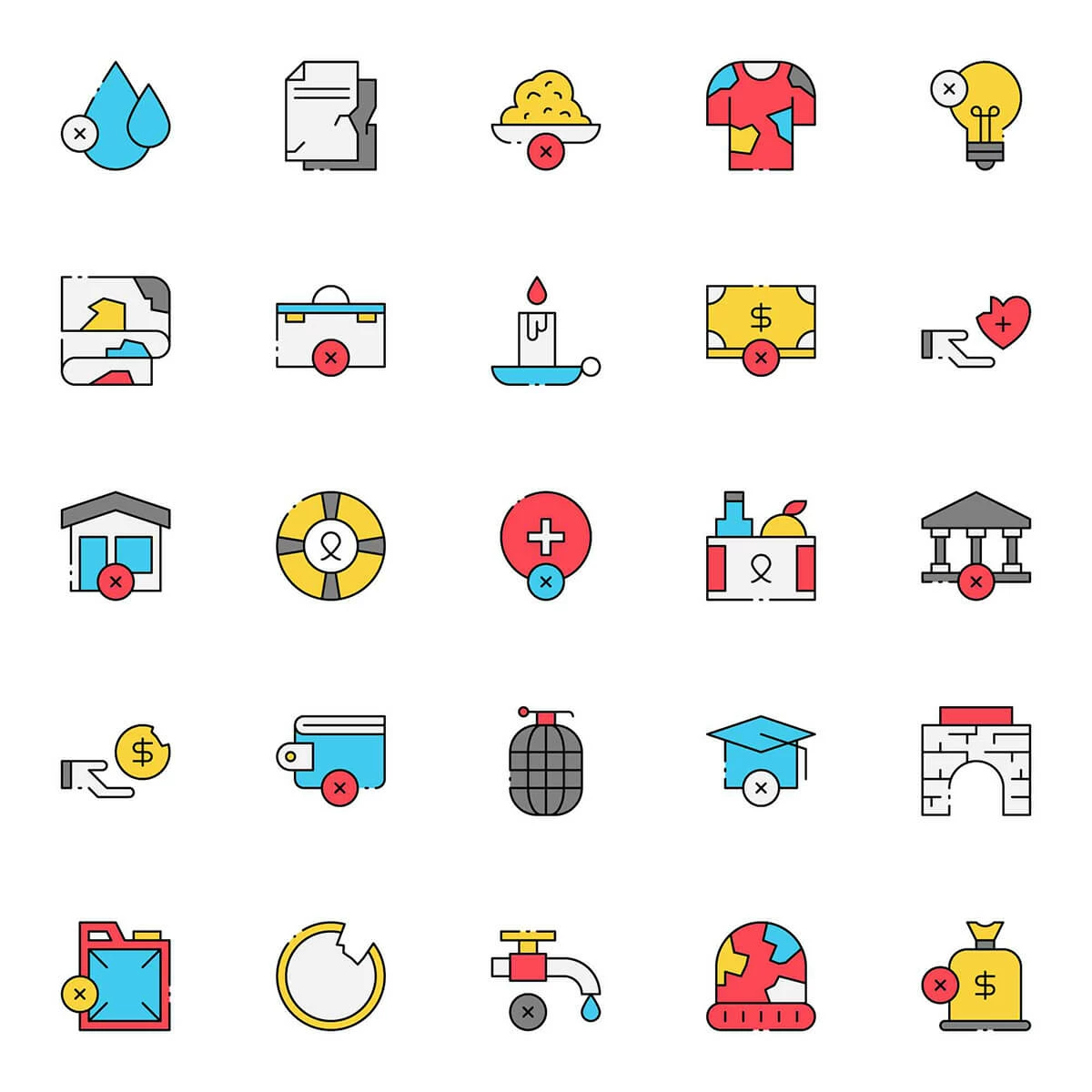 Free Colored Poverty Icons Preview