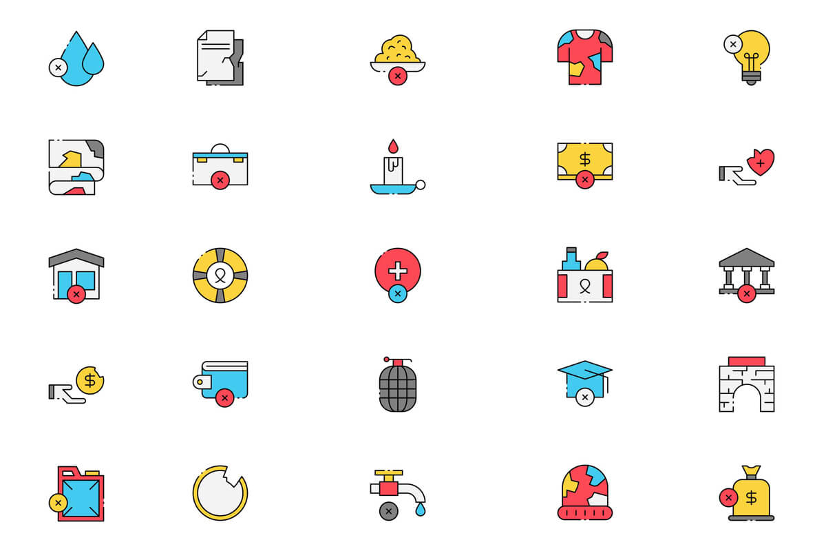 Free Colored Poverty Icons