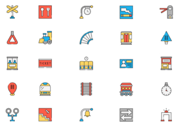 Free Colored Train Icons
