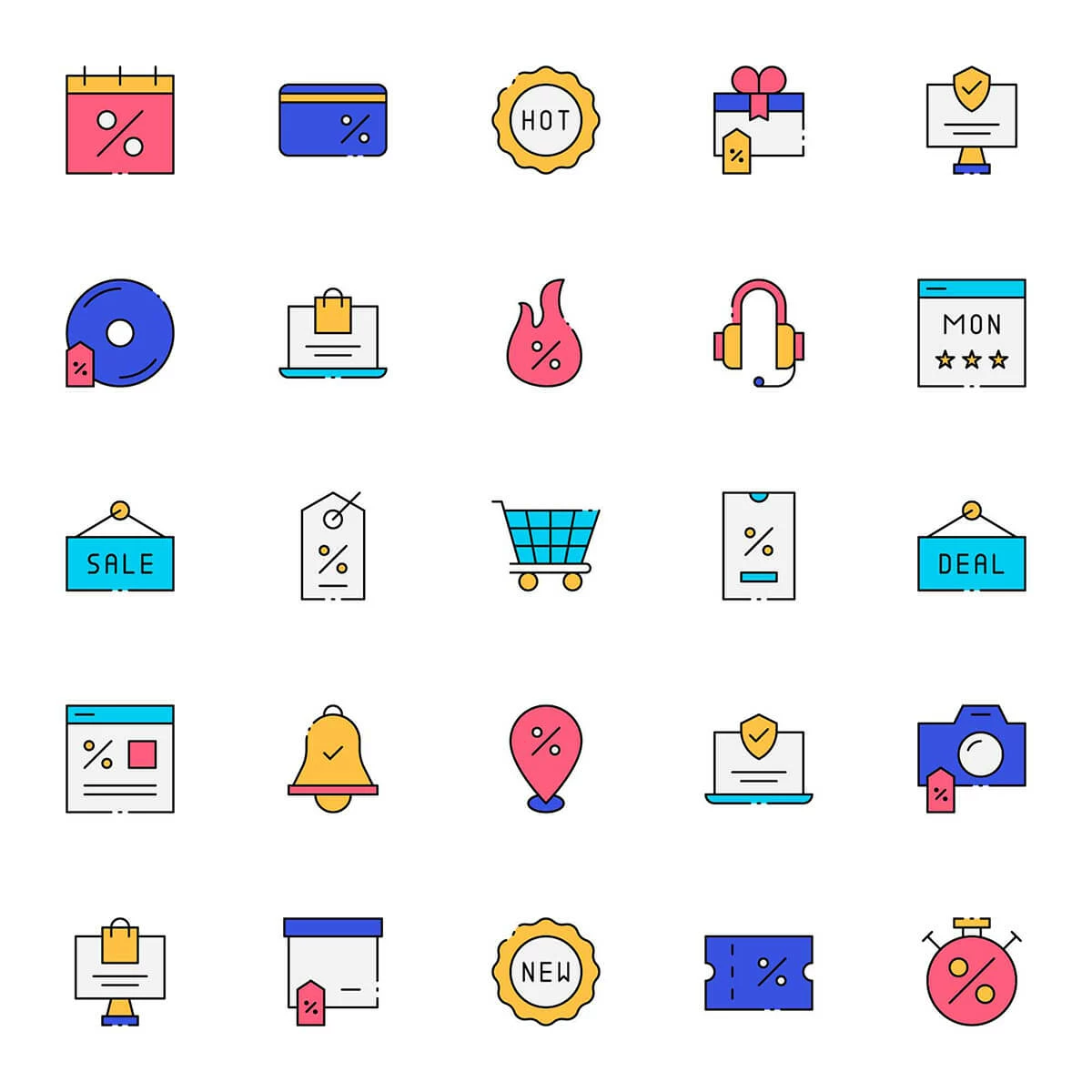 Free Cyber Monday Icons Preview
