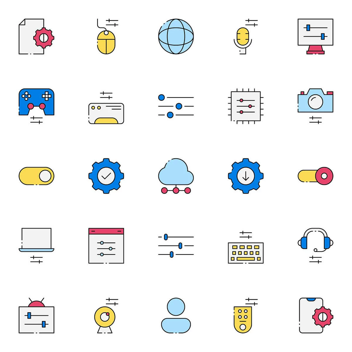Free Device Setting Icons Preview
