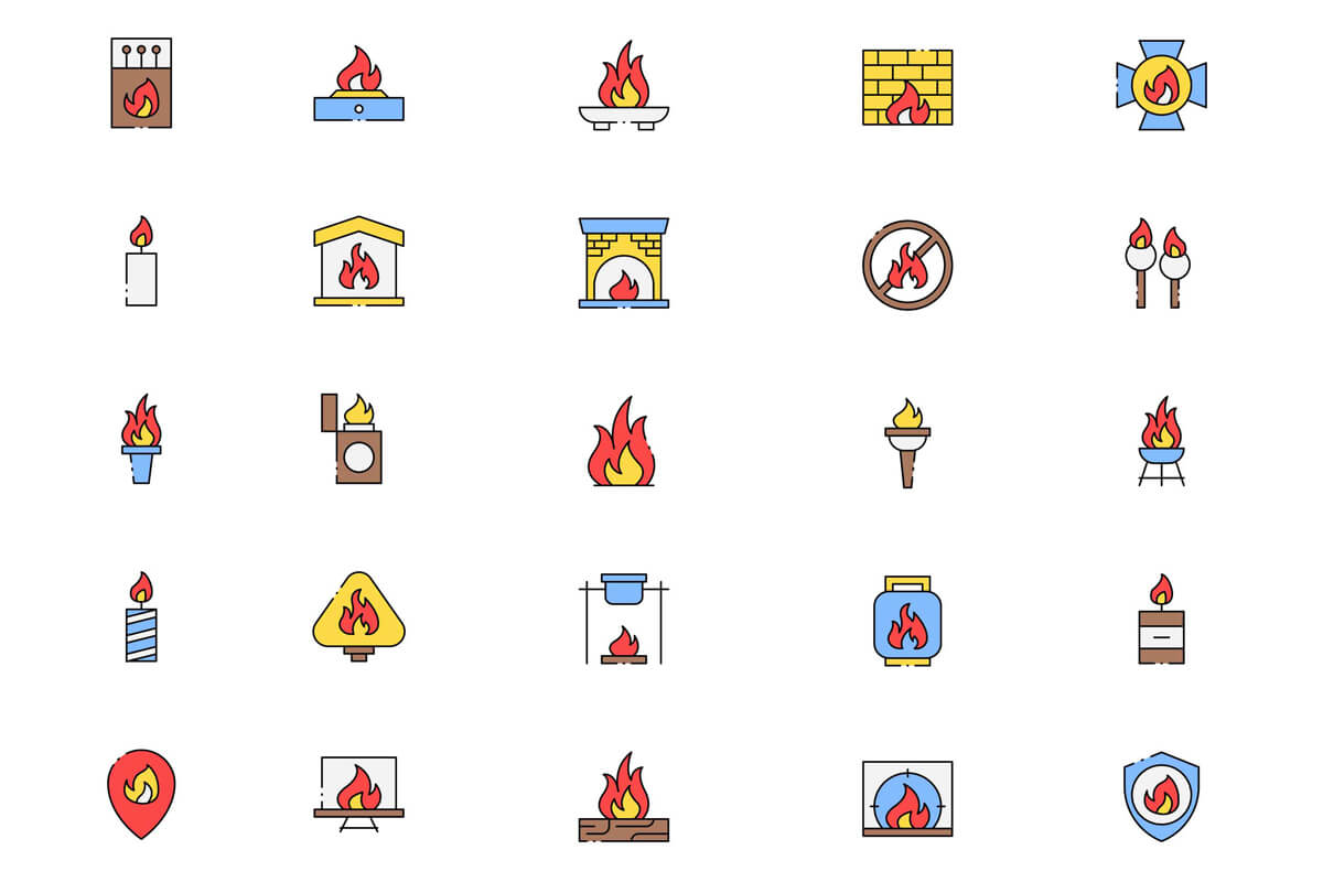 Free Fire Flame Icons