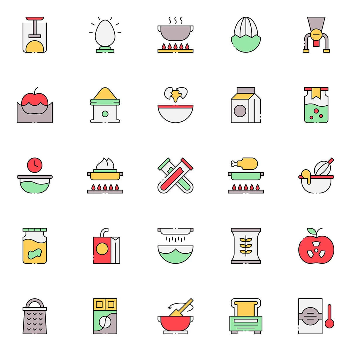 Free Food Processing Icons Preview