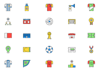 a set of colored icons