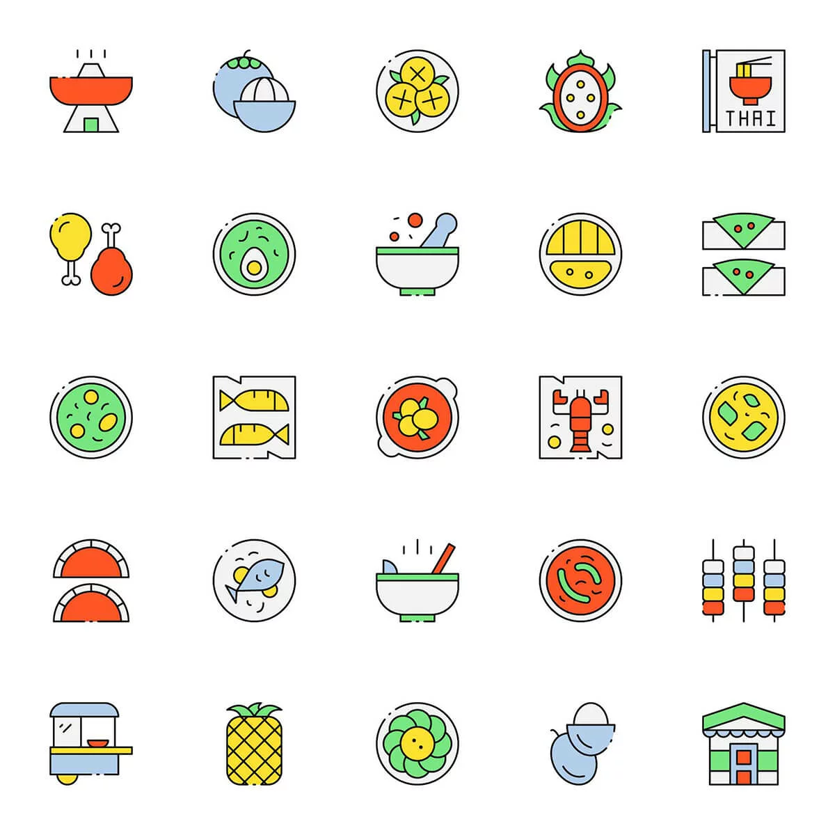 Free Thai Food Icons Preview