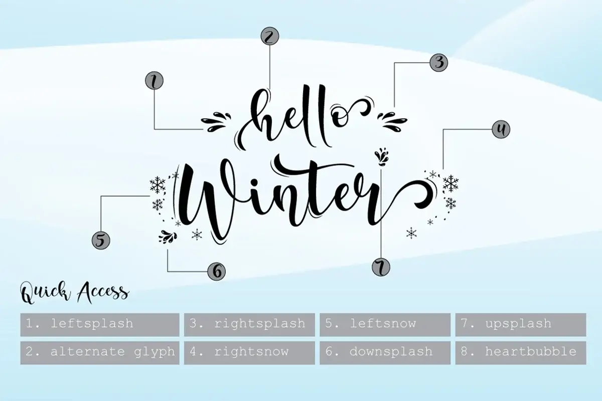 Hello Winter Handwritten Font Preview 5