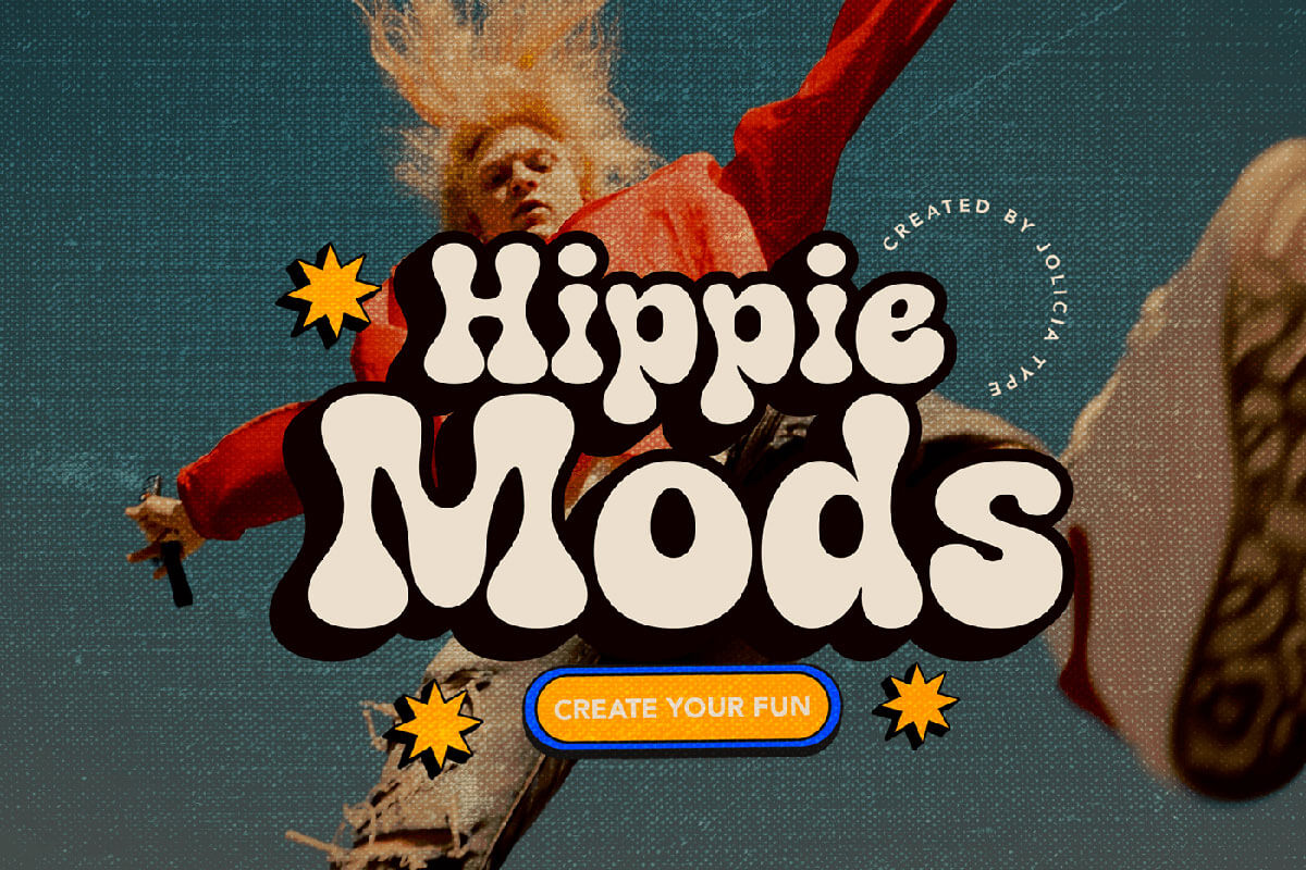 Hippie Mods Display Font Feature Image