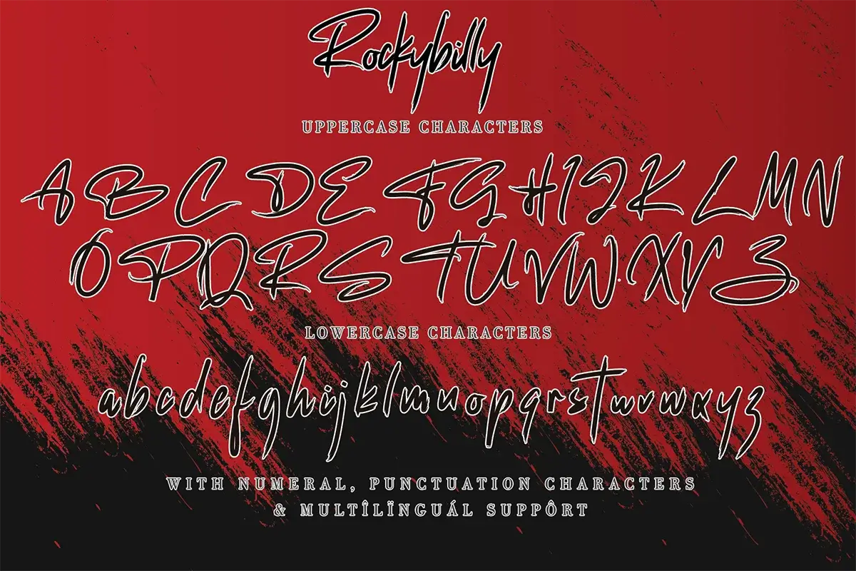 Rockybilly Brush Font Preview 5