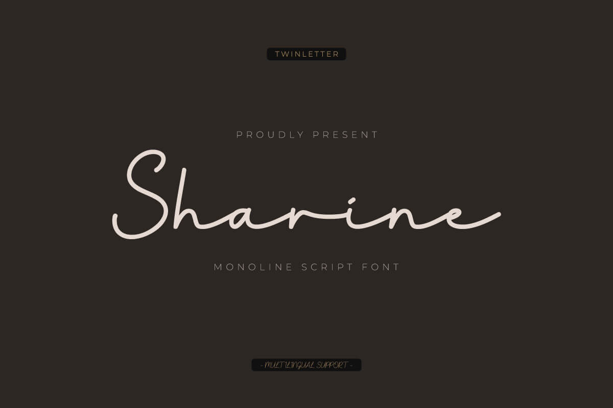Sharine Trial Script Font Feature Image