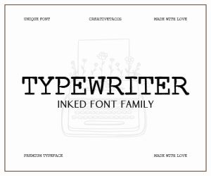 Typewriter Inked Typeface Commercial License Banner