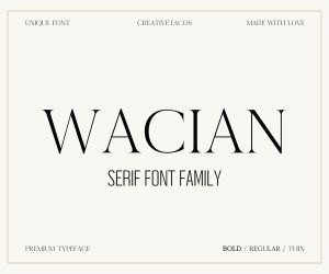 Wacian Serif Font Commercial License Banner