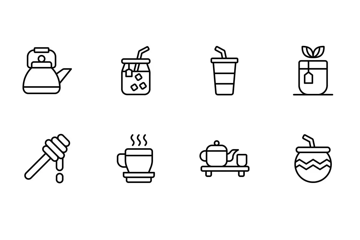 64 Tea Icons Preview 1