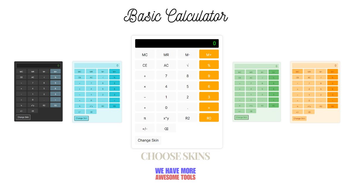 Image showing Basic Calculator Online ( Calcul Online ) with 4 more skins