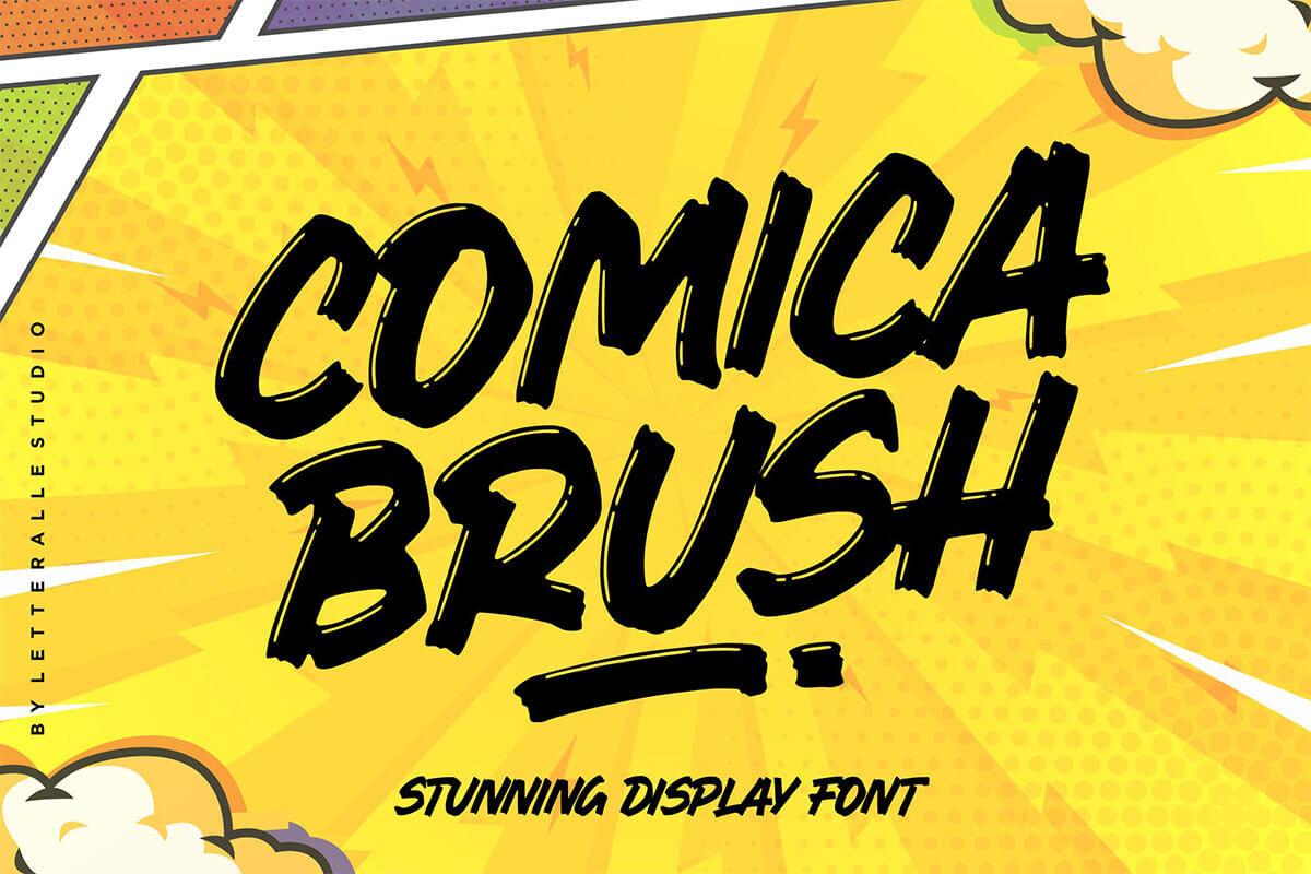Comica Brush Display Font Feature Image