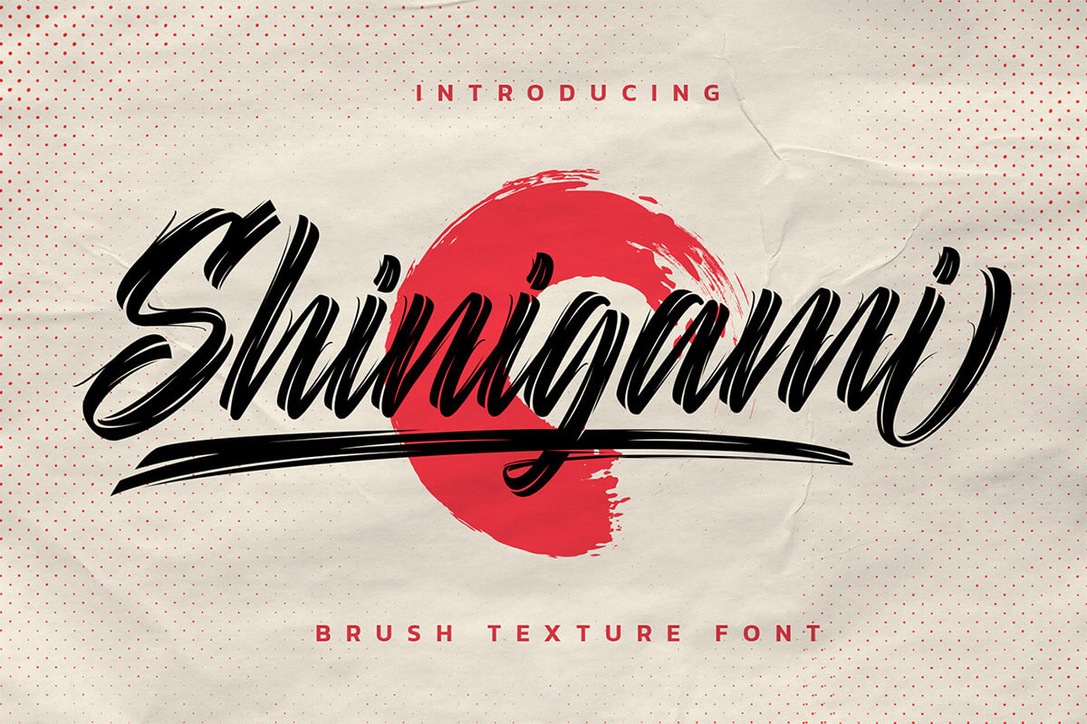 Shinigami Brush Texture Font Feature Image