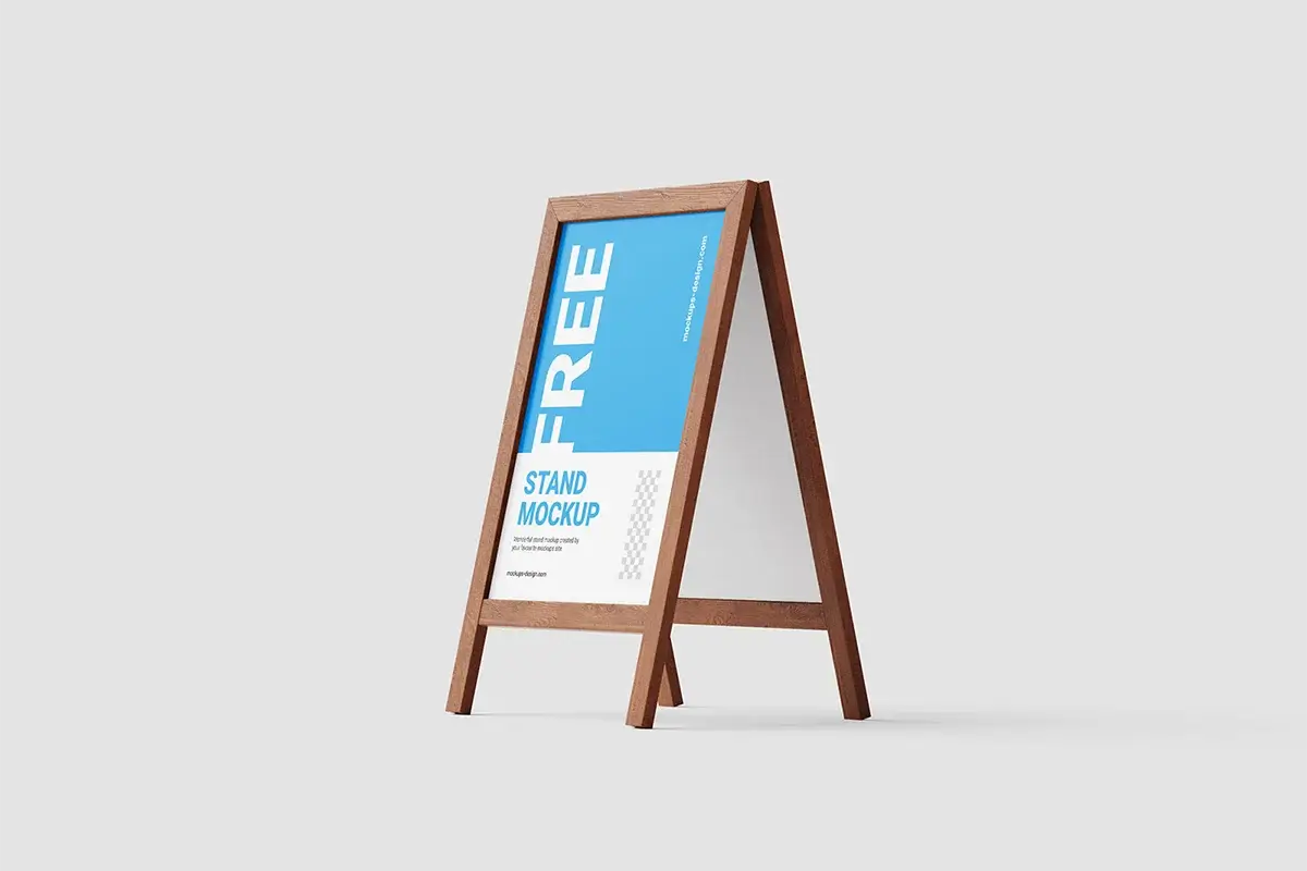 Wooden Stand Mockup Pack Preview 1