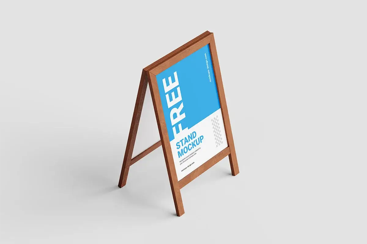 Wooden Stand Mockup Pack Preview 2