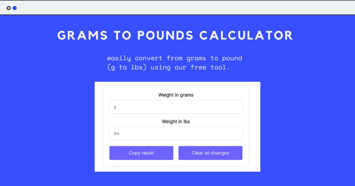a screenshot of a calculator that shows grams to pounds calculator