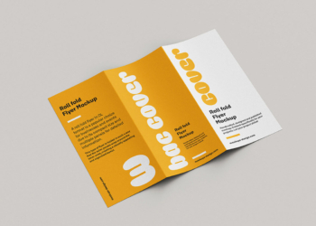 Roll Fold DL Flyer Mockup Pack Feature Image