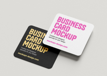 Rounded Square Business Cards Mockup Feature Image